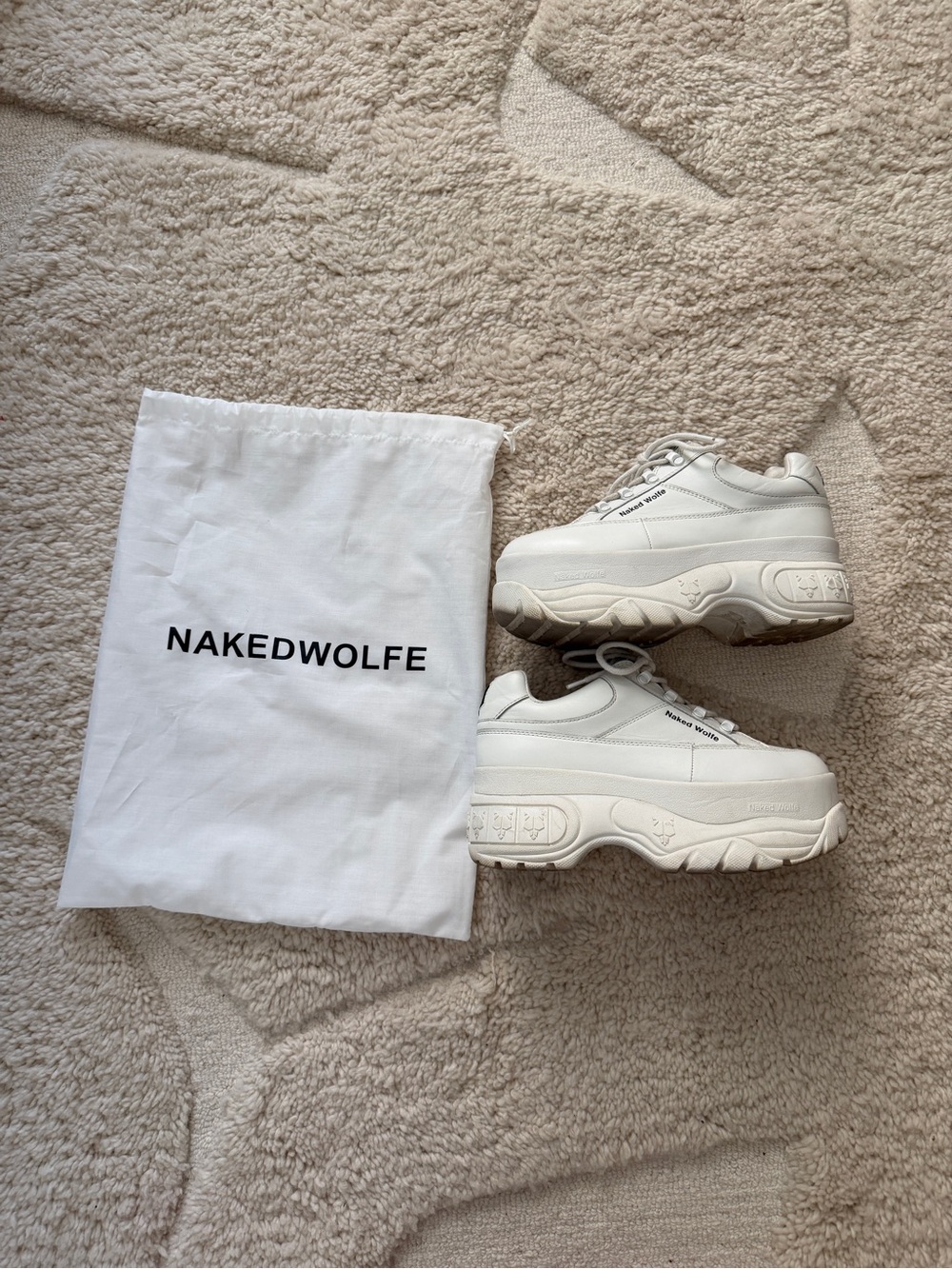 Naked Wolfe White Platform Sneakers